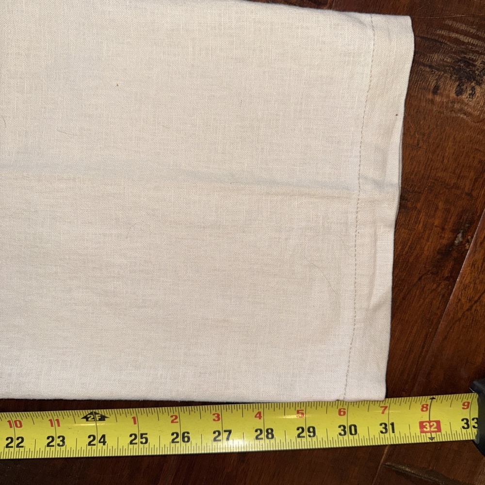 Paradise  Collection Pants Linen Blend Pants Straight Leg Cream Sz Medium 34x31 - Picture 8 of 8